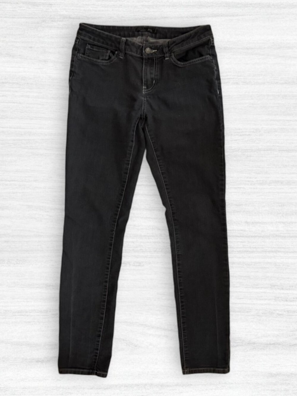 prAna Kayla Jeans Pants Womens 6/28 Black Gray Mid Rise Slim Straight Stretch